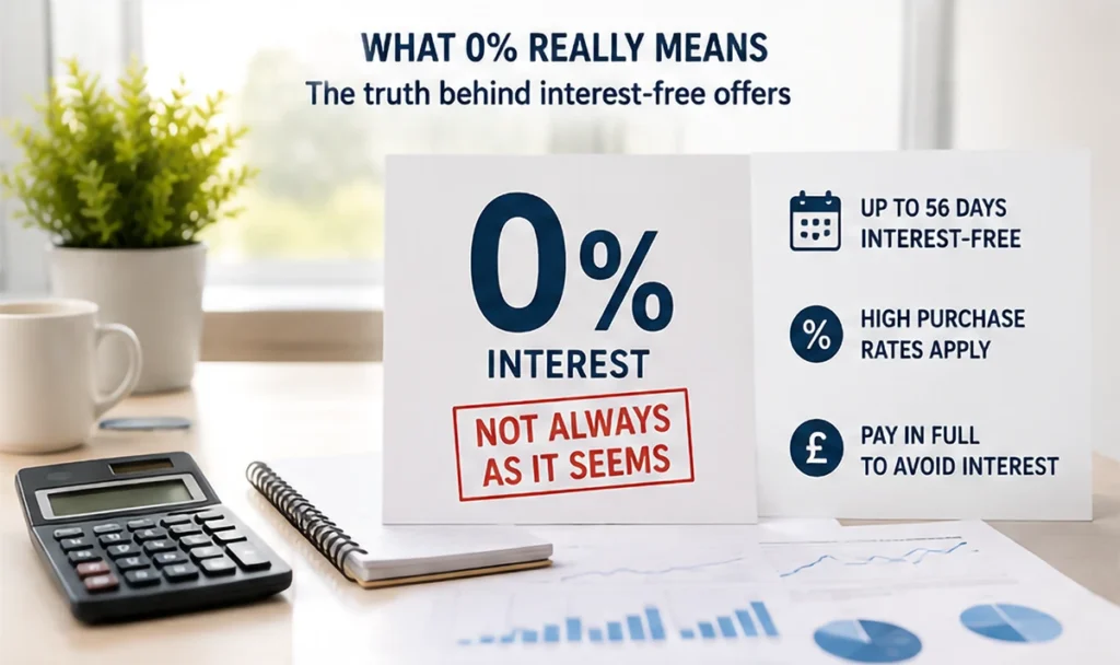 graphic shows an overview of 0% interest
